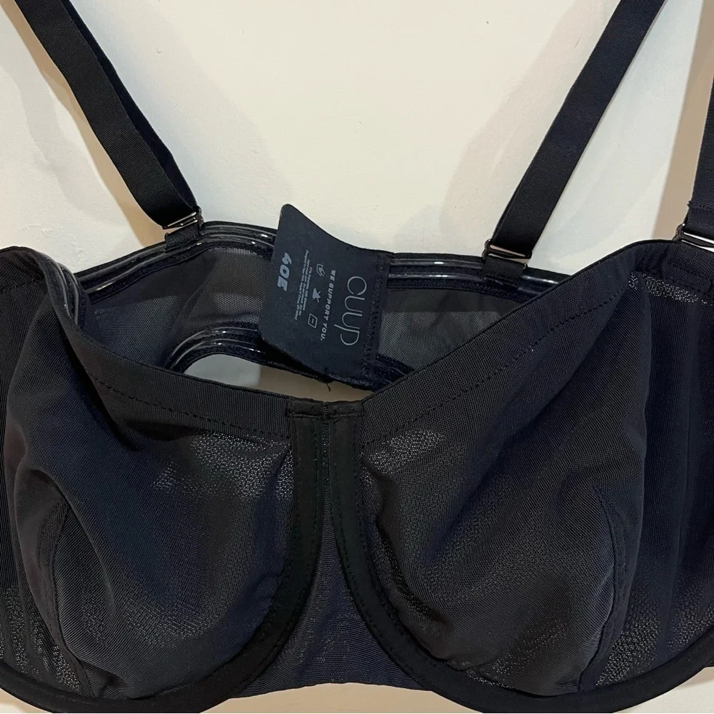 CUUP The Balconette Mesh Sheer Bra Black Size 40E - Picture 3 of 15